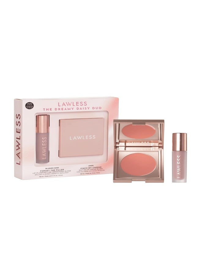 LAWLESS Your perfect lip-and-cheek pairing: Pinch My Cheeks Cream Blush in Angel + Forget The Filler Lip Plumping Gloss in Blushed Sand - Image 1